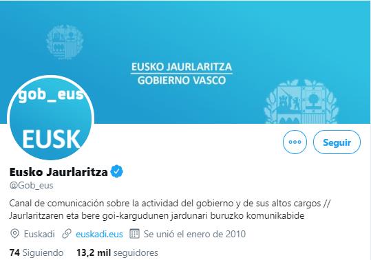 Cuenta de Twitter de gobierno vasco 5