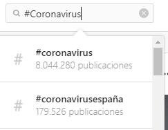 coronavirus en Instagram